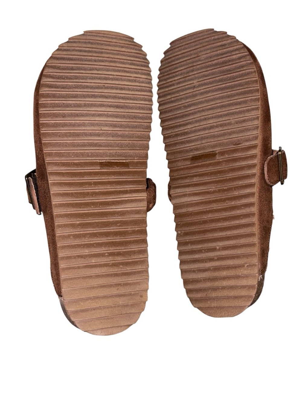 Very G Brown Suede Braided Buckle Slide Clogs - Picture 9 of 9